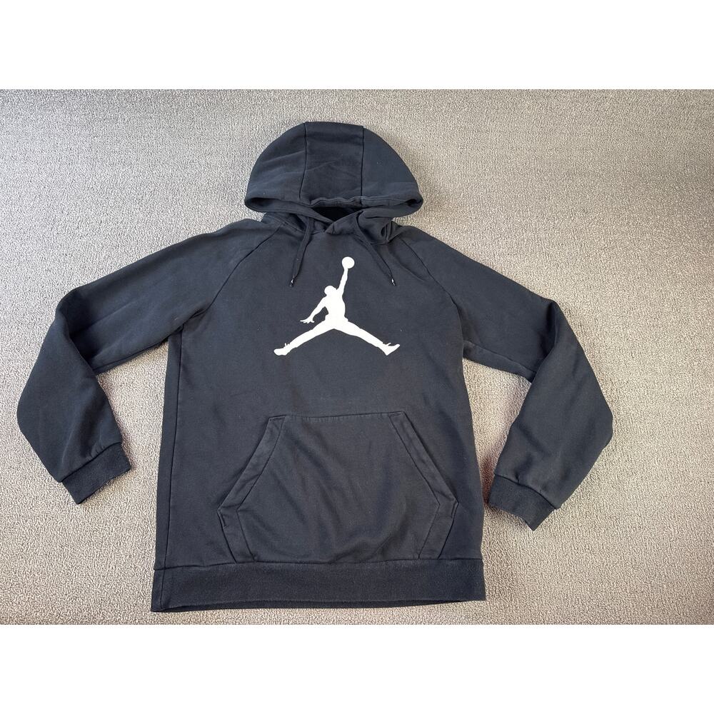 Jordan Hoodie Sweatshirt Jumping Man Black White Youth Medium - Picture 1 of 7
